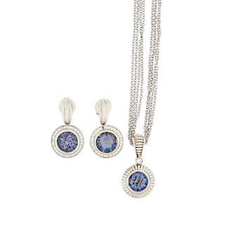 C. KRYPELL BLUE SPINEL, DIAMOND & WHITE GOLD JEWELRY