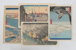 A Group of Japanese Woodblock Prints,  Hiroshige 