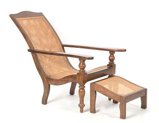 Anglo-Colonial Plantation Chair and Foot Stool