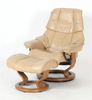 Ekornes Stressless Leather Chair and Ottoman 