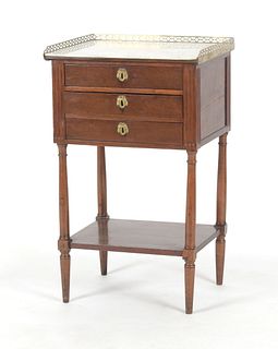 Directoire Style Mahogany and Marble Table En Chiffoniere