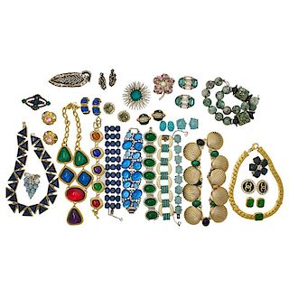 COLLECTION OF COLORFUL COSTUME JEWELRY, INCL. DESIGNER