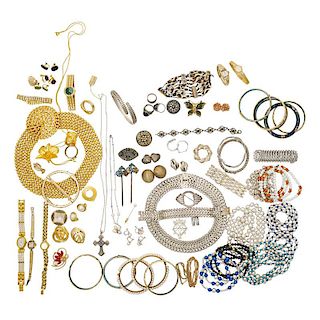 COLLECTION OF SILVER OR FASHION JEWELRY