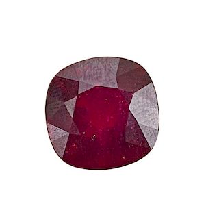 SQUARE CUSHION CUT GLASS INFUSED RUBY