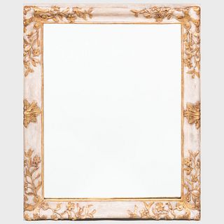 Italian Baroque Style Cream Painted and Parcel-Gilt Mirror