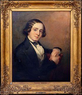  PORTRAIT OF CHARLES DICKENS OIL PAINTING