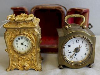 Lot of 2 Antique Miniature Clocks To Inc,