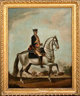  ROYAL QUEENS DRAGOON OFFICE & HORSE PORTRAIT OIL PAINTING