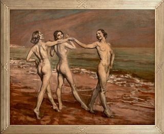 "THE THREE GRACES" OIL PAINTING