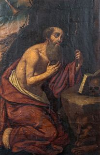  ST. JEROME IN THE WILDERNESS OIL PAINTING