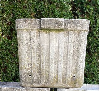 Large Square Ribbed Planter Designed by Willy Guhl