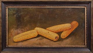  STUDY OF CORN ON THE COB OIL PAINTING