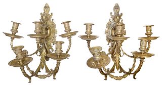 (4) FRENCH LOUIS XIV STYLE BRONZE CANDLE SCONCES