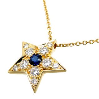 TIFFANY & CO. STAR DIAMOND & SAPPHIRE 18K YELLOW GOLD NECKLACE
