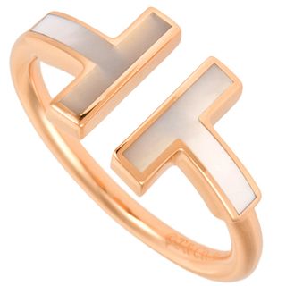 TIFFANY T-WIRE MOTHER-OF-PEARL 18K ROSE GOLD RING