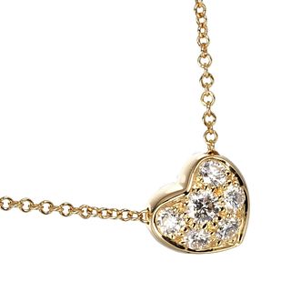TIFFANY PAVE HEART DIAMOND 18K YELLOW GOLD NECKLACE