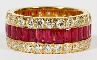 4.80CT RUBY AND 2.58CT DIAMOND RING