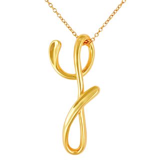 TIFFANY LETTER Y 18K YELLOW GOLD NECKLACE