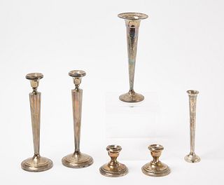 Group of Weighted Sterling Candlesticks