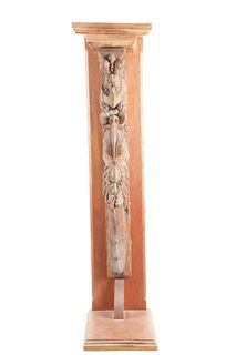 Qing Era Solid Wood Hand Carved Dragon/Phoenix