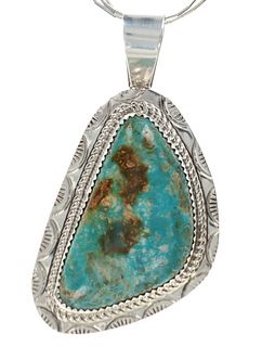 Navajo Bernadine Begay Silver Turquoise Necklace
