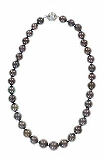 Scarce Black Tahitian Pearl 14K Necklace