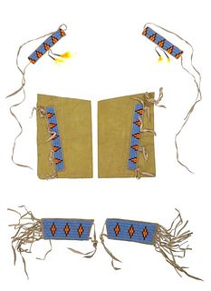 20th C. Northern Plains Beaded Childs Dance Set