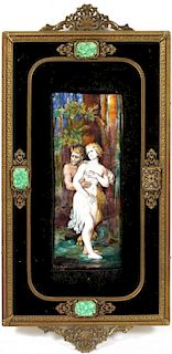 A. MEYER FRENCH ENAMEL PLAQUE 1901