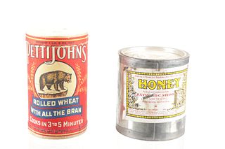 Pettijohns Wheat & R.C. Stone Honey Containers (2)