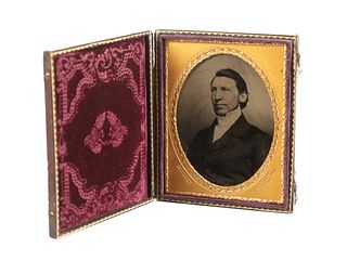 Ambrotype Portrait Photo of Man by R. Adams 1854