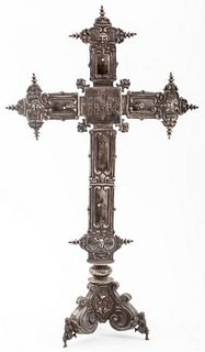 Spanish Colonial Silver Altar Cross, 18th C.