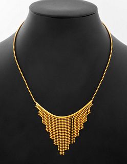 18K Yellow Gold Fringe Necklace