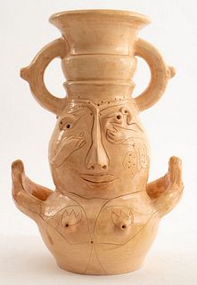 Eva Bouzard-Hui Art Pottery Figural Vase