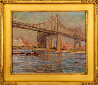Louis Aston Knight "Queensboro Bridge" Oil, 1941