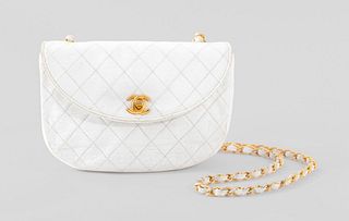 Chanel Lambskin Half Moon Front Flap Bag