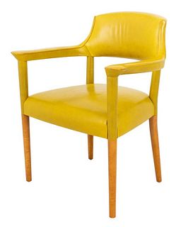 Dunbar Attributed Chartreuse Leather Armchair