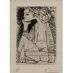 PICASSO, Pablo. Etching & Drypoint "Femme Assise