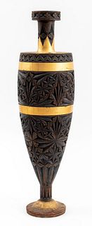Aesthetic Movement Carved Gilt Wood Ornament Vase