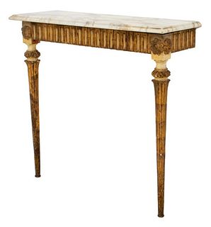 Italian Neoclassical Giltwood Marble Top Console