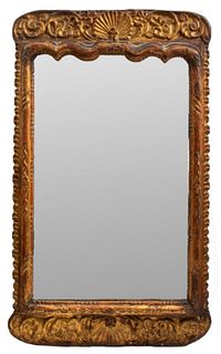 Italian Rococo Carved Giltwood Mirror, 18th C.