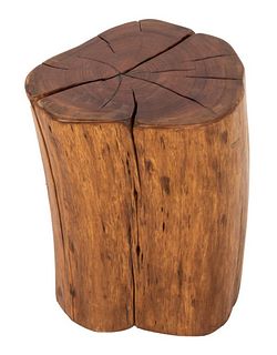 Modern Wood Trunk Side Table or Stool