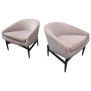 Pair of Sloping Armchairs by Lawrence Peabody