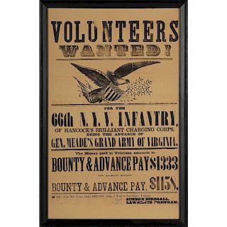Civil War Recruiting Broadside, 66th New York Volunteer Infantry