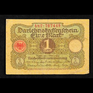 1920 Germany 1 Mark Banknote P# 58 Grades Choice AU/BU Slider