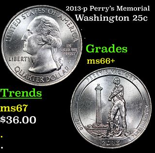 2013-p Perry's Memorial Washington Quarter 25c Grades GEM++ Unc