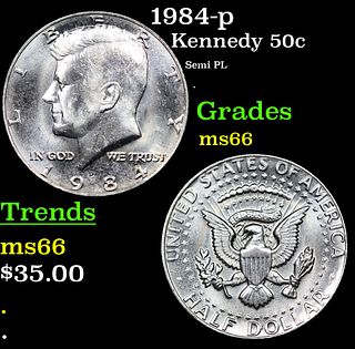 1984-p Kennedy Half Dollar 50c Grades GEM+ Unc