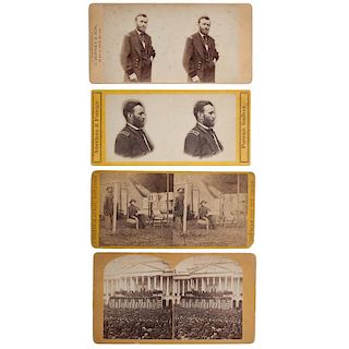 Ulysses S. Grant Stereoviews, Lot of Four