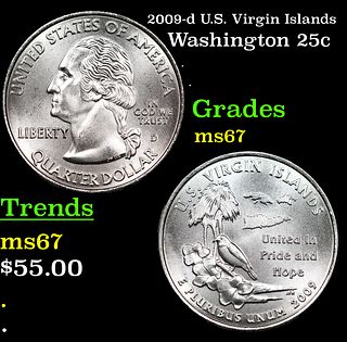 2009-d U.S. Virgin Islands Washington Quarter 25c Grades GEM++ Unc