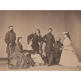 Civil War-Period Wedding Photograph of Major General Edward McCook & Mary Thompson, Incl. Generals Long, Murray, & Upton