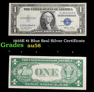 1935E $1 Blue Seal Silver Certificate Grades Choice AU/BU Slider